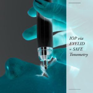 tonometry through eyelid with diaton tonometer