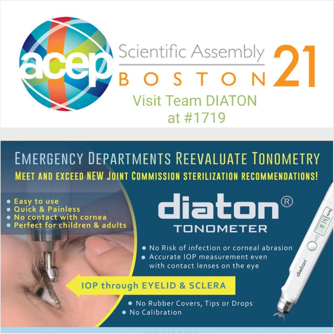 Safe Tonometer Diaton Presented at ACEP Emergency Medicine Scientific Assembly