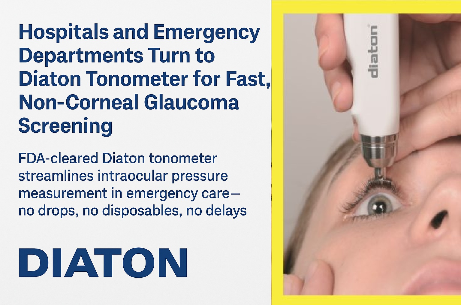 Diaton tonometer Hospital Emergency Department Best Tonometer