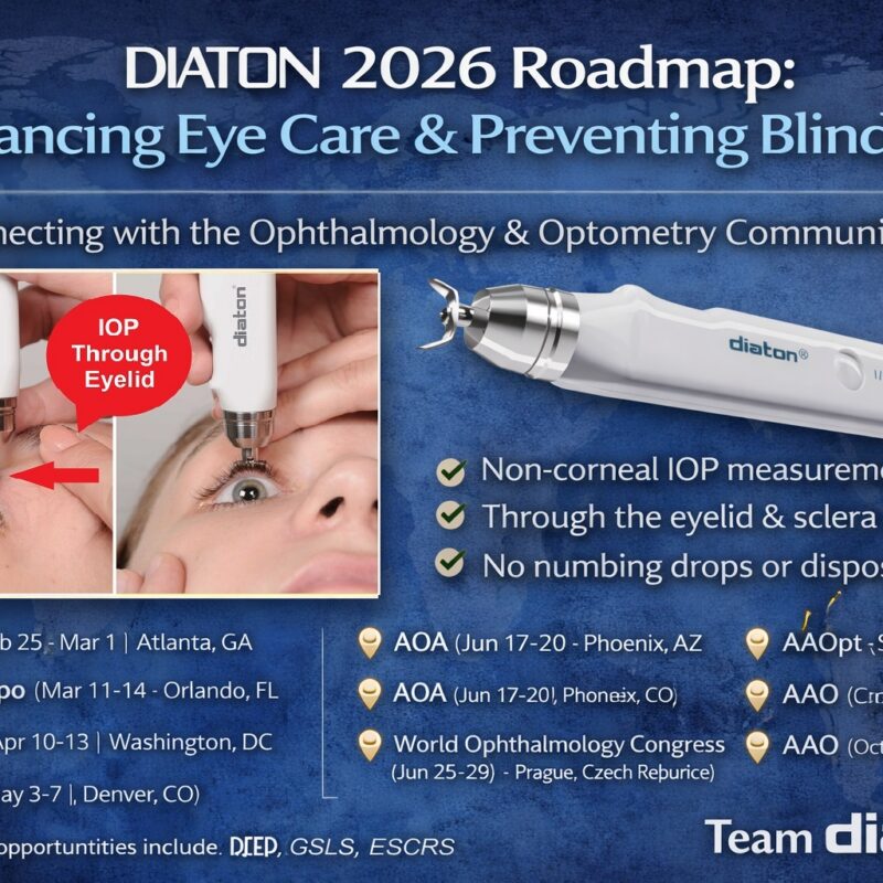 Diaton tonometer 2026 road map optometry ophthalmology events