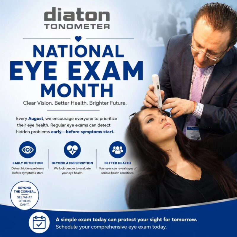 August is National Eye Exam Month - Diaton Tonometer Helps with Glaucoma Testing