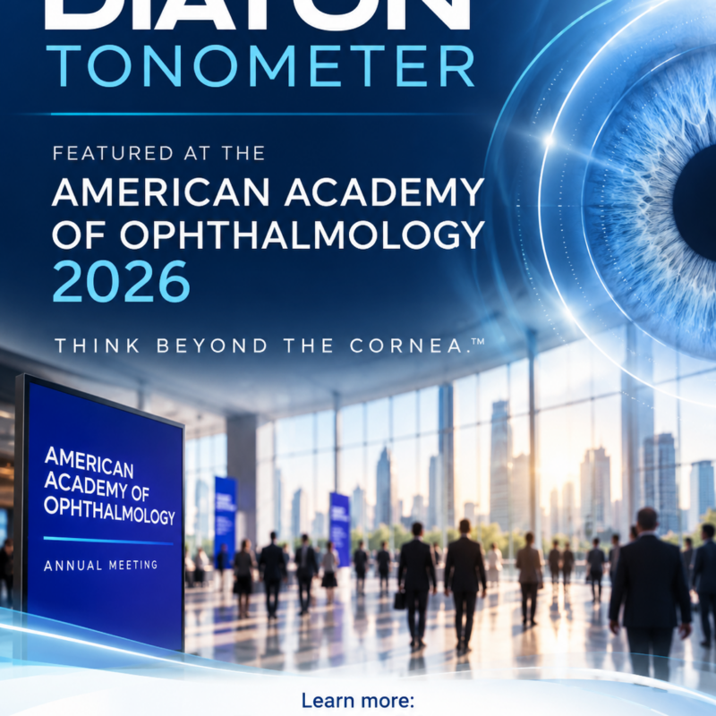 Discover Diaton Tonometer at AAO 2026 in New Orleans. Explore innovative corneal-independent IOP measurement through the eyelid over the sclera, without corneal contact or anesthetic drops.